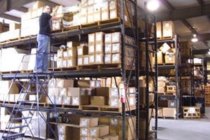 Warehouse Products on Shelves